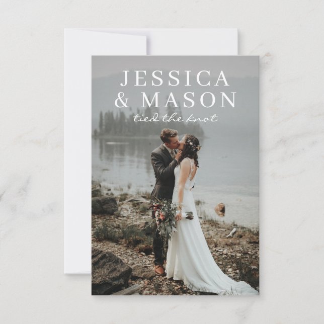 Invitación de Anuncio de Boda con Superposición El (Anverso)