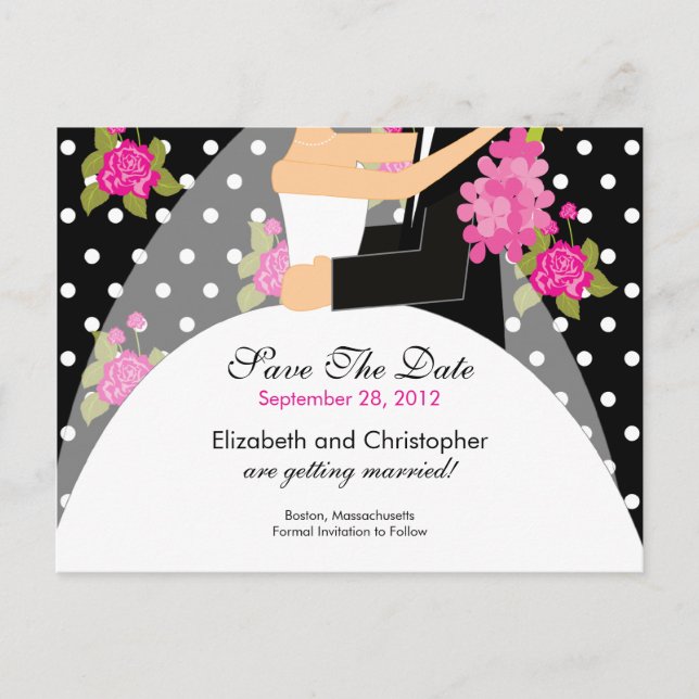 Invitación de anuncio de boda de novia y novio Flo (Anverso)