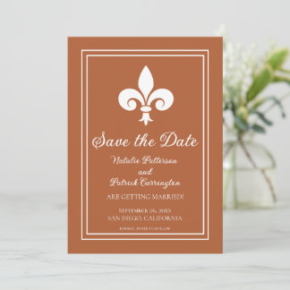 Invitación de Anuncio de Boda Fleur de Lis Óxido