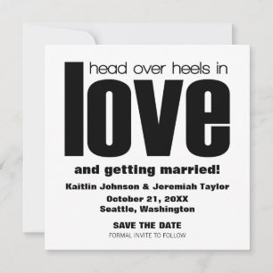 Invitación de Anuncio de Compromiso Head Over Heel
