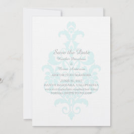 Invitación de anuncio de fecha de Aqua Subtle Dama