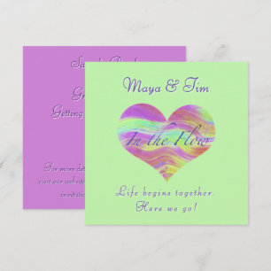 Invitación de anuncio de fecha de boda con corazón