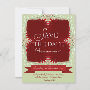 Invitación de Anuncio de Fecha de Boda con Encaje 