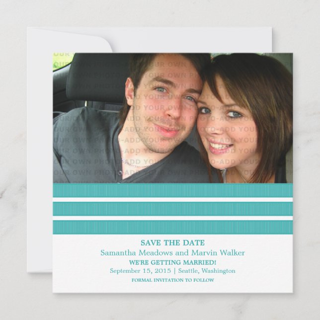 Invitación de Anuncio de Fecha de Boda con Foto de (Anverso)