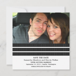 Invitación de anuncio de fecha de boda con foto de