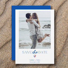 Invitación de anuncio de fecha de boda con foto ná