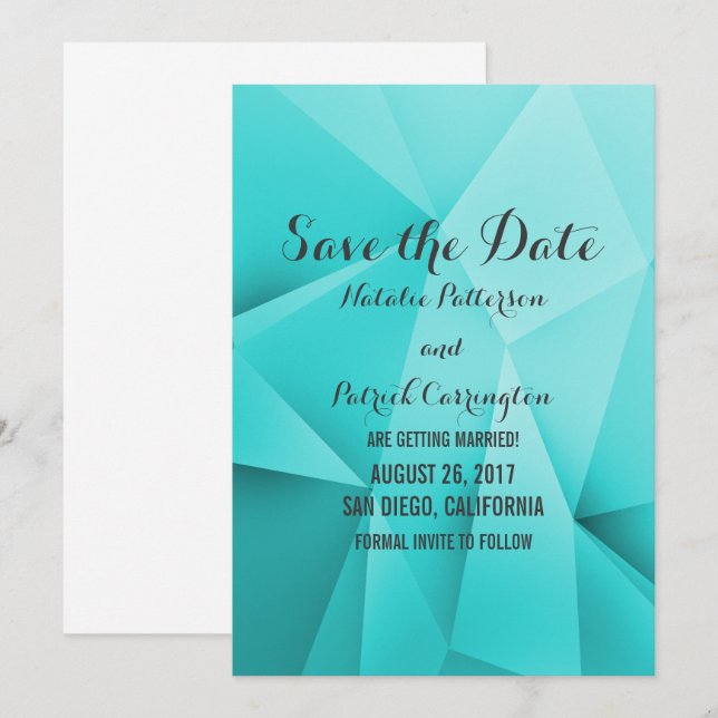 Invitación de anuncio de fecha de boda en tonos de (Anverso / Reverso)