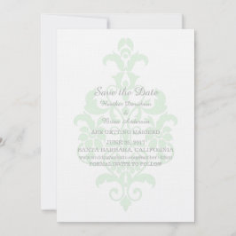 Invitación de anuncio de fecha de boda en verde me