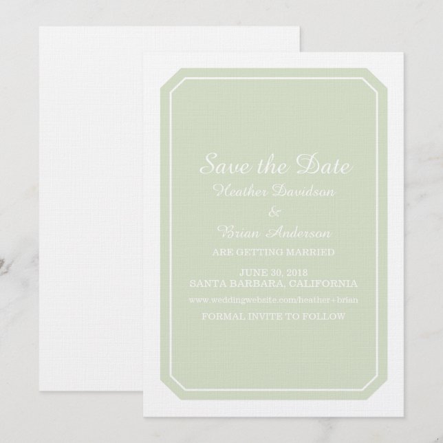 Invitación de anuncio de fecha de boda Simply Eleg (Anverso / Reverso)