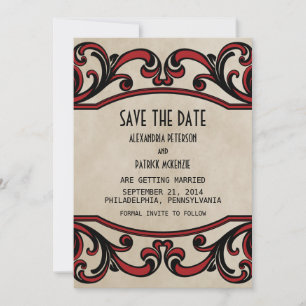 Invitación de anuncio de fecha de bodas con remoli