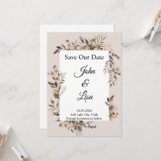 Invitación de Anuncio de Fecha de Elegancia Floral