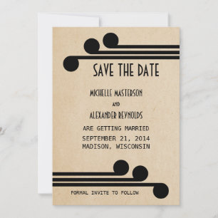 Invitación de anuncio de fecha de salvación Ebony