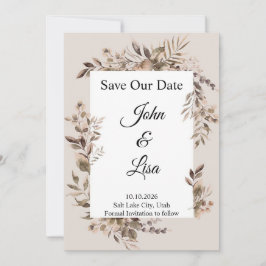 Invitación de Anuncio de Fecha para Guardar Floral
