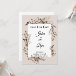 Invitación de Anuncio de Fecha para Guardar Floral