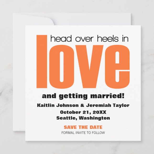 Invitación de Anuncio de Fecha para Head Over Heel (Anverso)