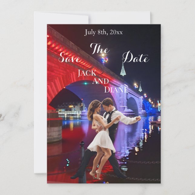 Invitación de Anuncio de Fecha para London Bridge (Anverso)