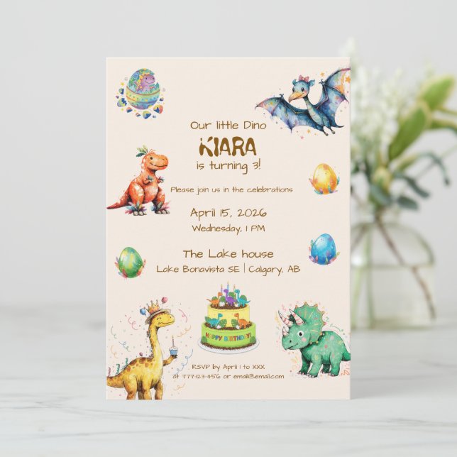 Invitación de Anuncio de Fiesta de Cumpleaños de D (Anverso de pie)