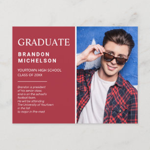 Invitación de Anuncio de Fiesta de Graduación en R