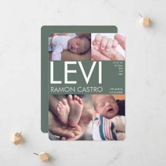 Invitación DE ANUNCIO DE FOTO DE BEBÉ