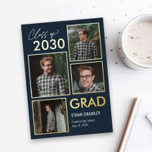 Invitación de Anuncio de Graduación con Lámina de 