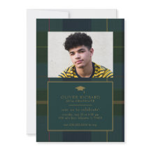 Invitación de Anuncio de Graduación de Cuadros Ver