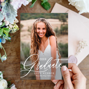 Invitación de Anuncio de Graduación Finamente Dise