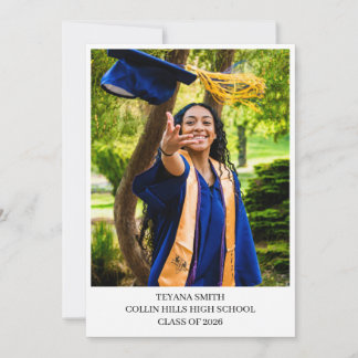 Invitación de Anuncio de Graduación Minimalista