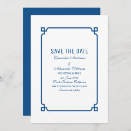 Invitación de anuncio de Lapis Blue Deco Chic Save