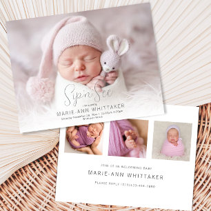 Invitación de Anuncio de Sip'n'See de Foto de Bebé