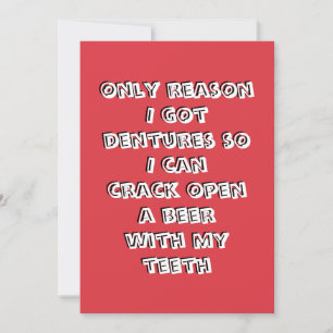 Invitación de apertura de botella con dientes