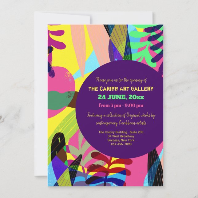 Invitación de apertura de la Galería de Arte de Co (Anverso)