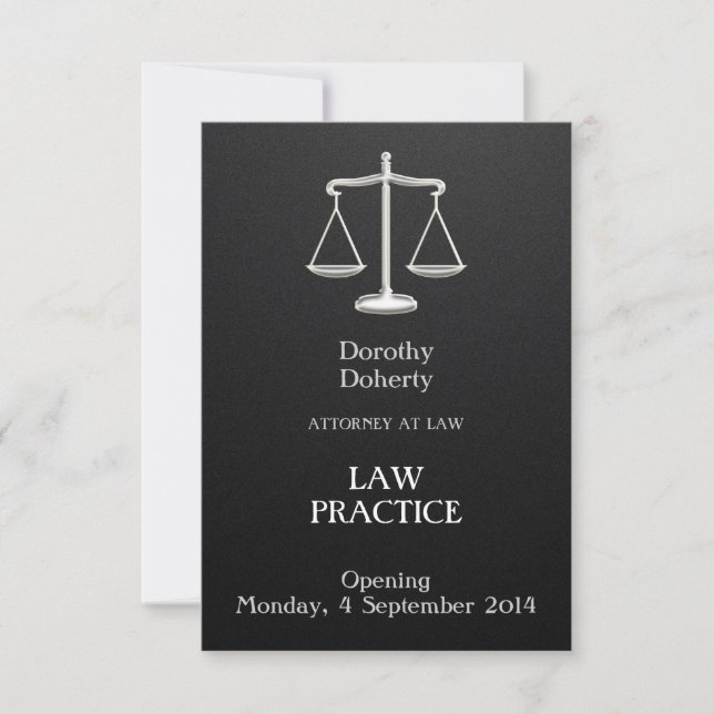 Invitación de apertura de la práctica legal elegan (Anverso)