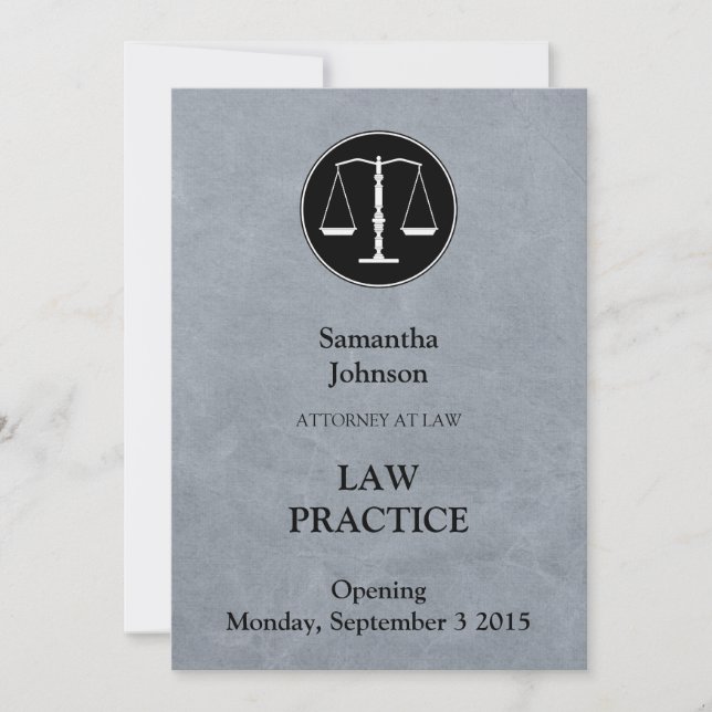 Invitación de apertura de la práctica legal elegan (Anverso)
