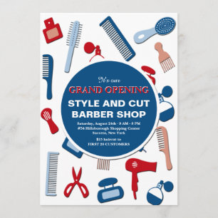 Invitación de apertura de la tienda de peluquería