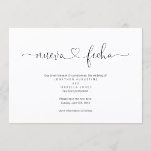 Invitación de aplazamiento de Boda español
