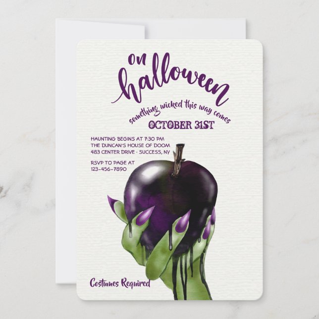 Invitación de Apple Halloween del veneno (Anverso)