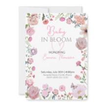 Invitación de Aquarela Elegante para Baby Shower F