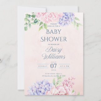 Invitación de Aquarela Floral para Baby Shower
