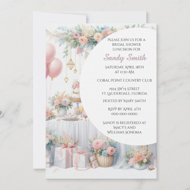 Invitación de Aquarela para Despedida de Soltera (Anverso)