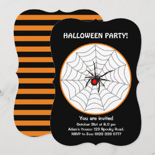 Invitación de araña viuda negra de Halloween