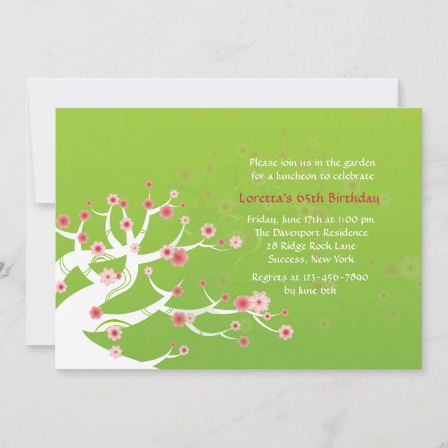 Invitación de árbol bonsai (Anverso)