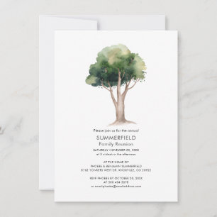 Invitación de árbol de acuarela para la reunión de