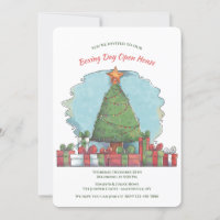 Invitación de árbol de día de boxeo