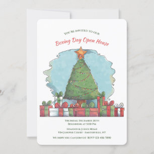 Invitación de árbol de día de boxeo
