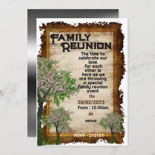 Invitación de árbol de familia (Anverso / Reverso)