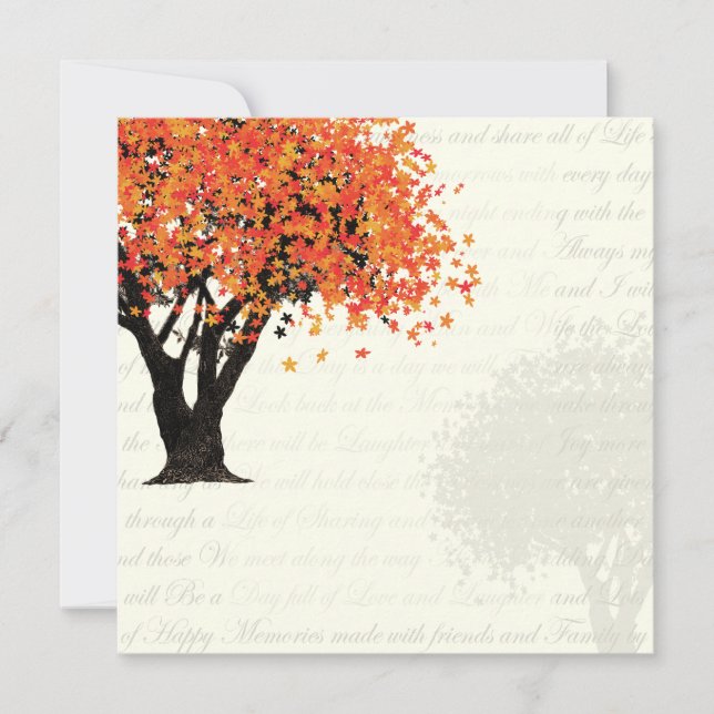Invitación de árbol de florecimiento bailable (Anverso)