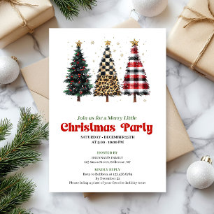 Invitación de árbol de Navidad caprichoso leopardo