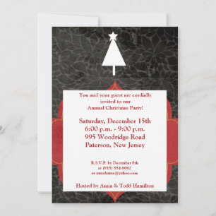 Invitación de árbol de Navidad de contorno blanco