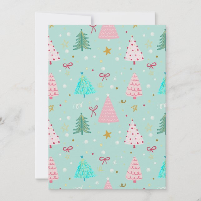 Invitación de árbol de Navidad de menta (Anverso)