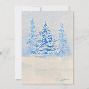 invitación de árbol de navidad nevada